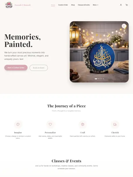eCommerce website built by Web Smith for Fannah O Rannah handcrafted art shop